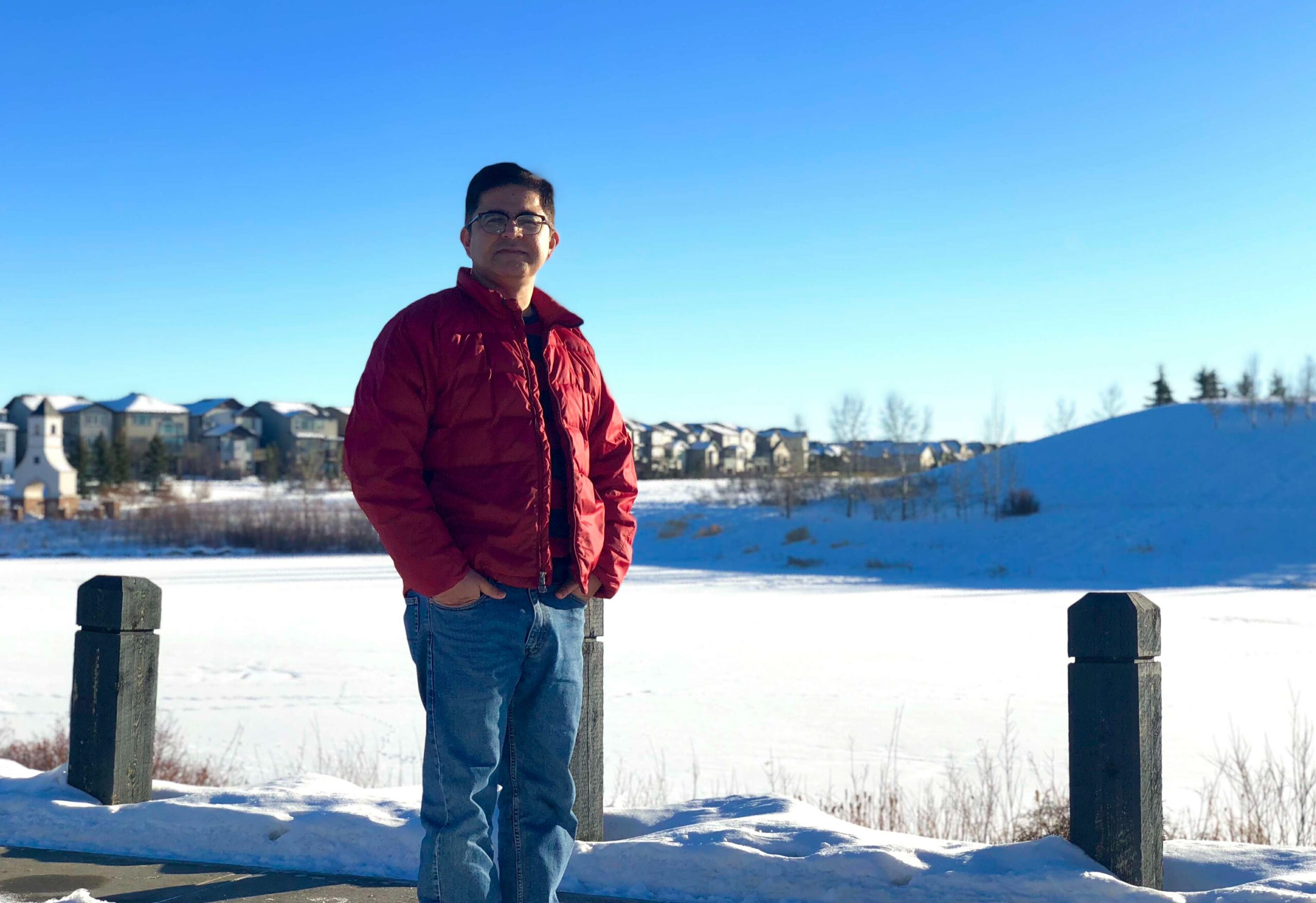 Parka weather – Mubashar braving winter in Canada.