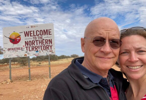 Outback adventurers - Dr Ronda Gurney with her husband Clive.